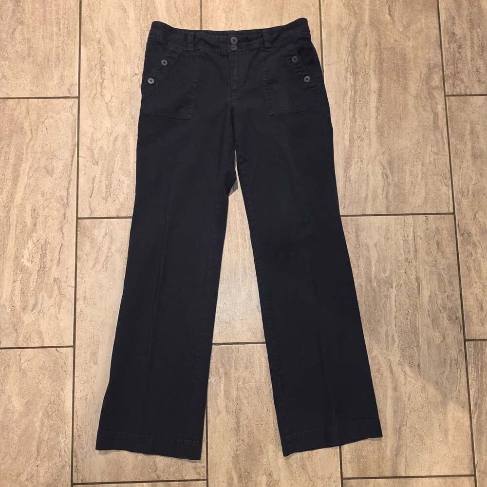 Banana Republic Black Utility Cargo Pocket Flare Pants Womens size 10